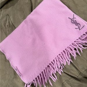 YSL purple lavender scarf wool authentic